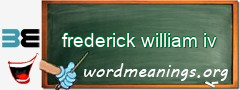 WordMeaning blackboard for frederick william iv
